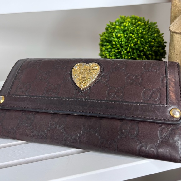 100% authentic Authentic Gucci GG Dark Brown Long Wallet - Picture 3 of 12